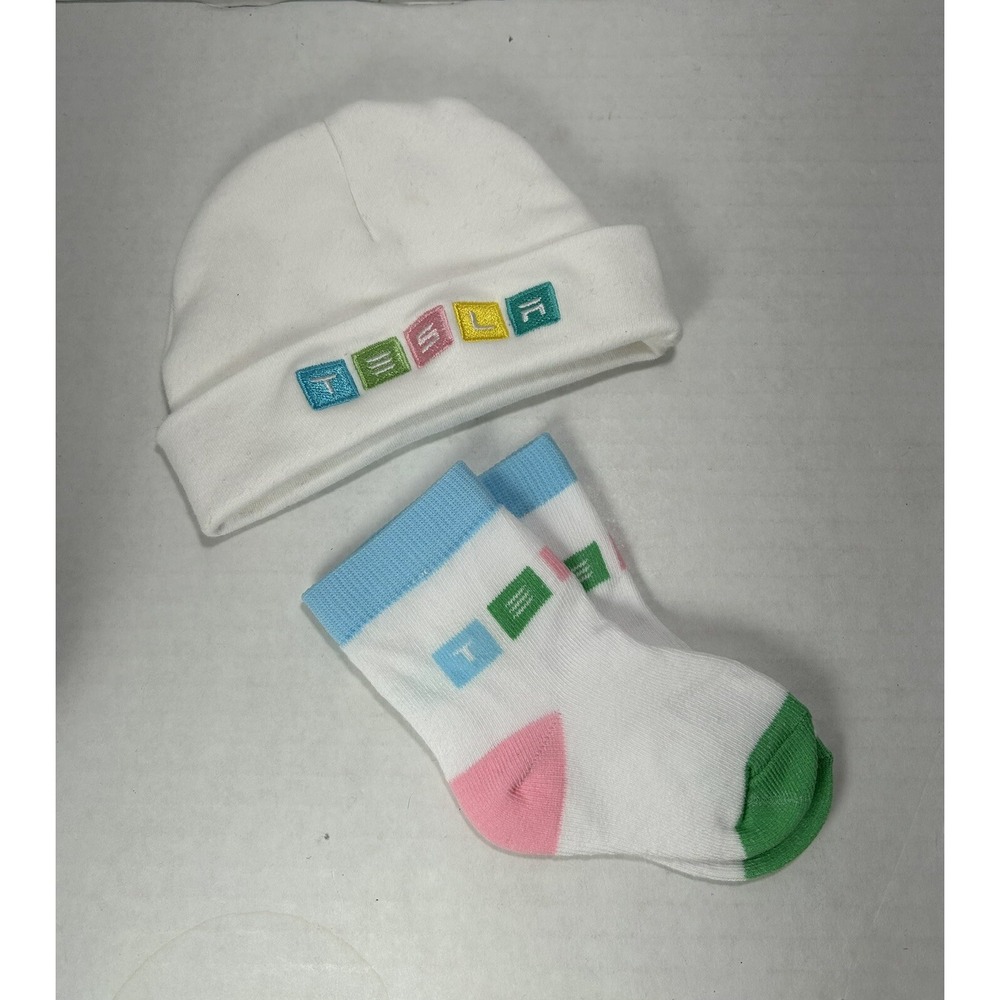 Tesla baby beanie and socks‎ - newborn